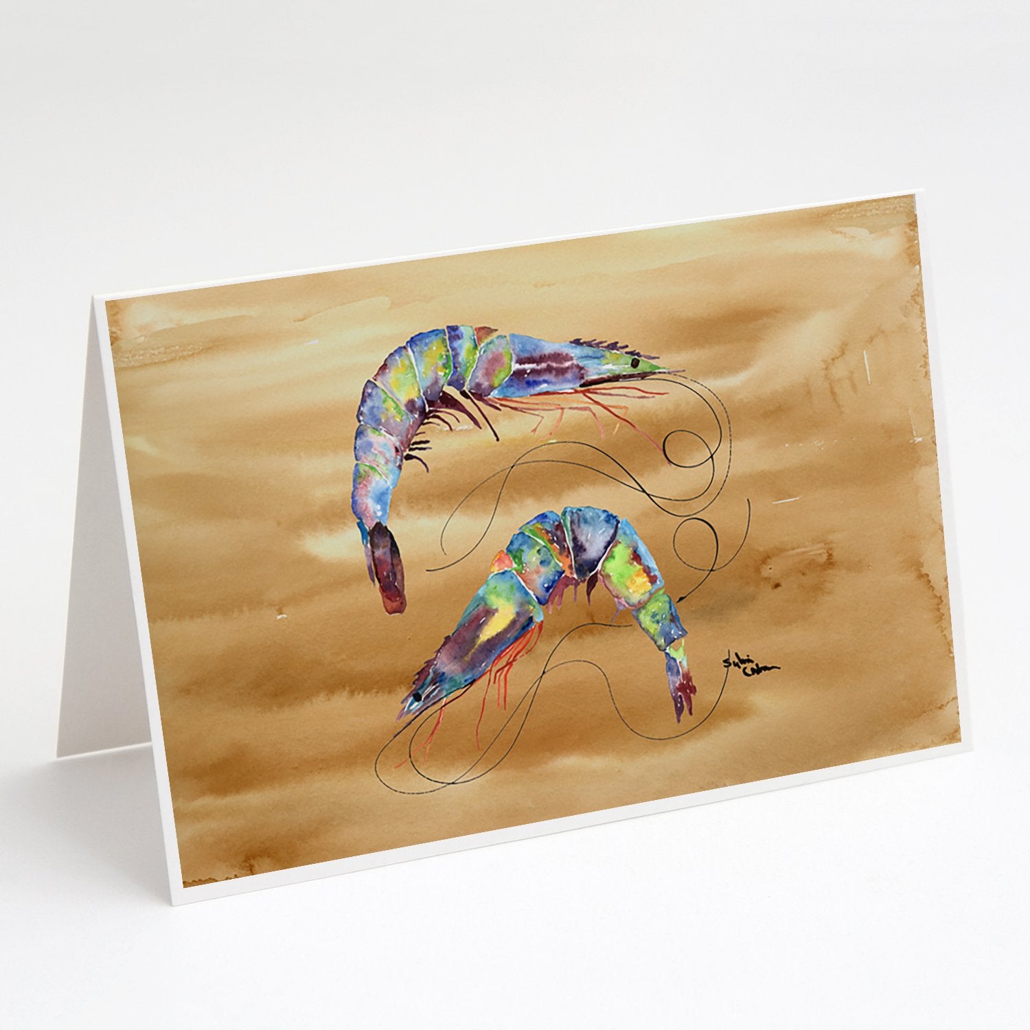 Buy this Shrimp  Sandy Beach Greeting Cards and Envelopes Pack of 8