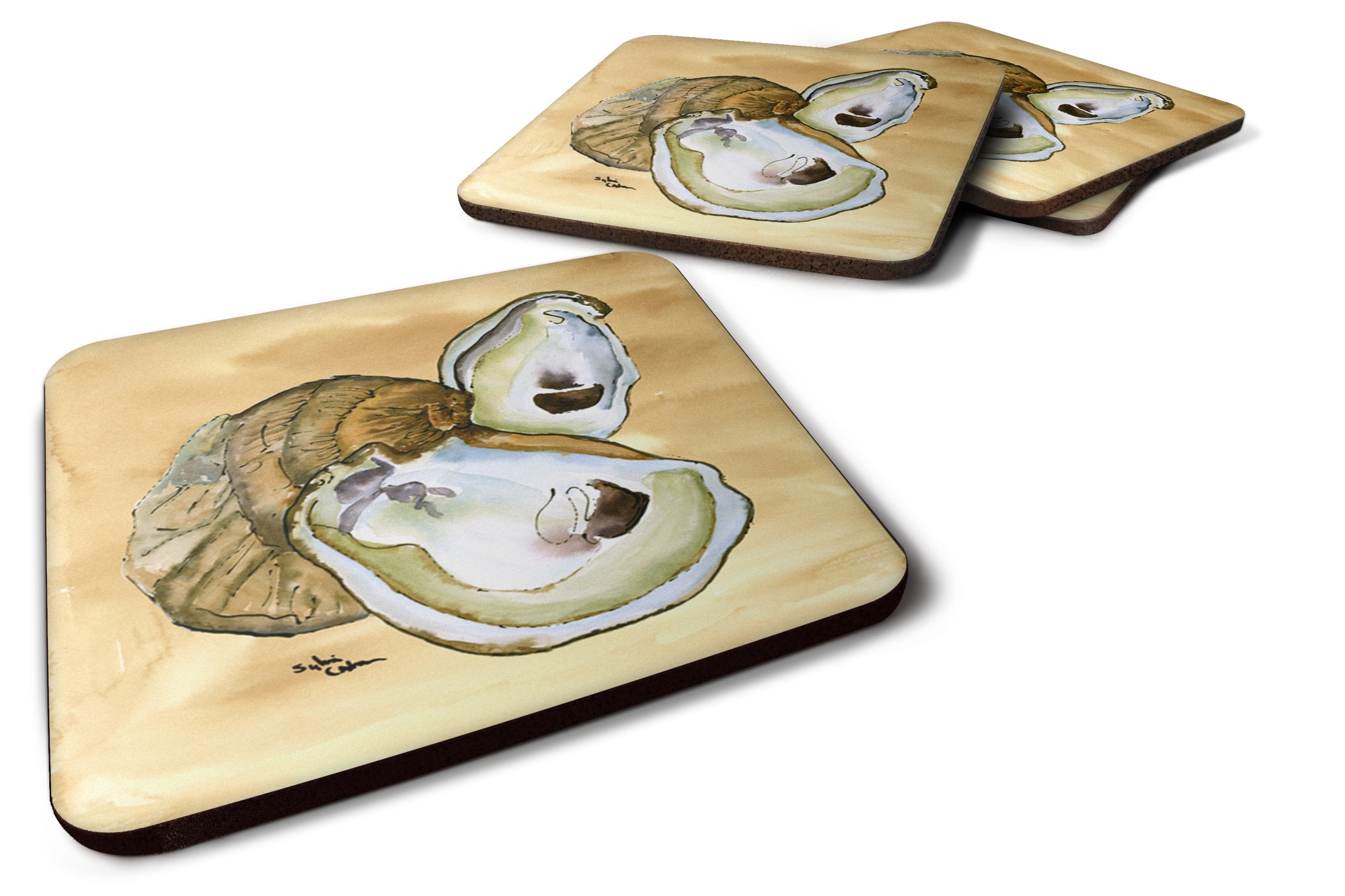 Set of 4 Oyster Foam Coasters - the-store.com