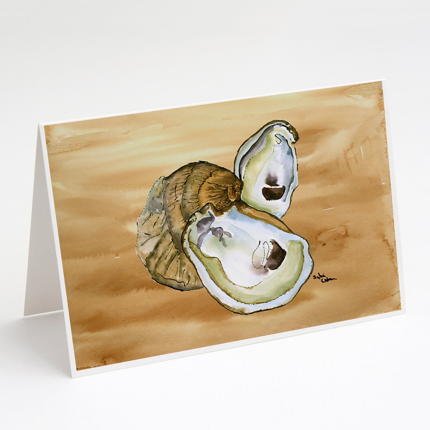 Buy this Oyster  Sandy Beach Greeting Cards and Envelopes Pack of 8