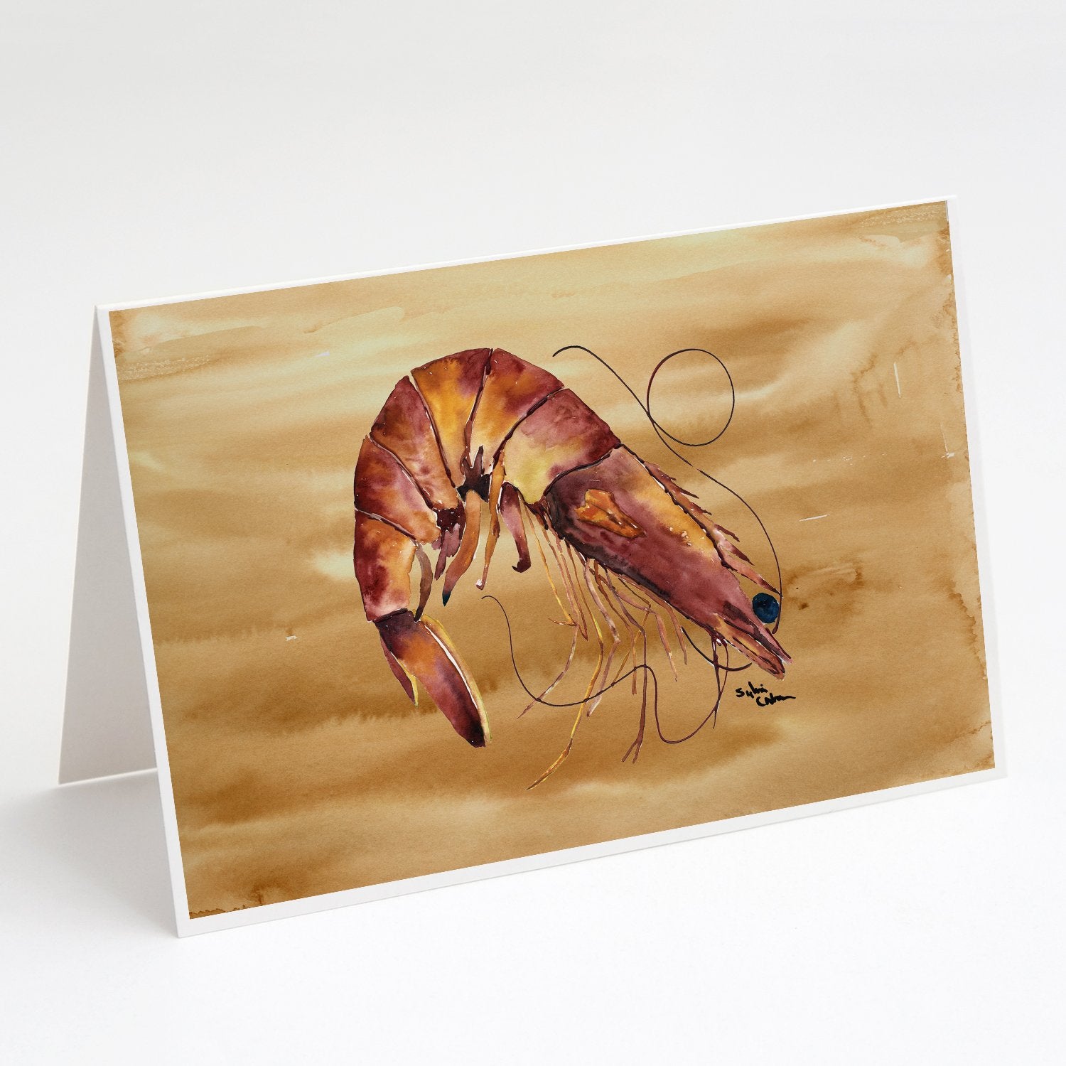 Buy this Cooked Shrimp  Sandy Beach Greeting Cards and Envelopes Pack of 8