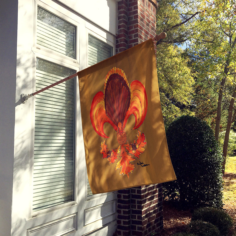 Thanksgiving Turkey Fleur de lis Flag Canvas House Size  the-store.com.