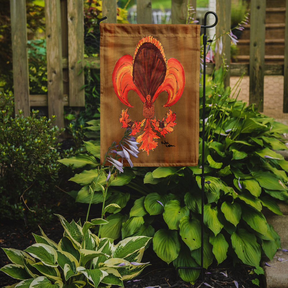 Thanksgiving Turkey Fleur de lis Flag Garden Size.