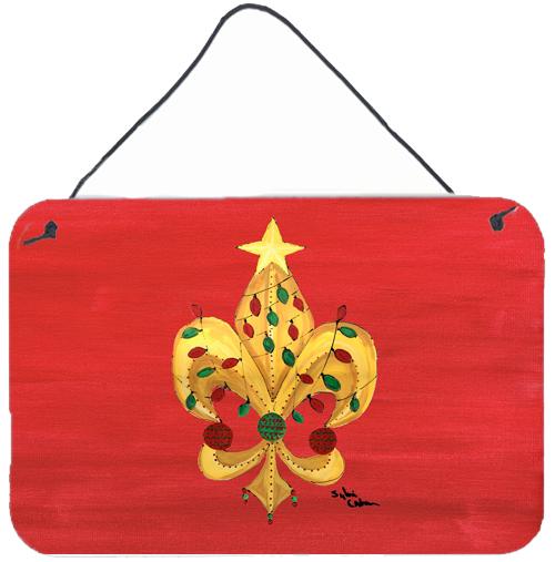 Christmas Fleur de lis Tree with lights Wall or Door Hanging Prints by Caroline&#39;s Treasures