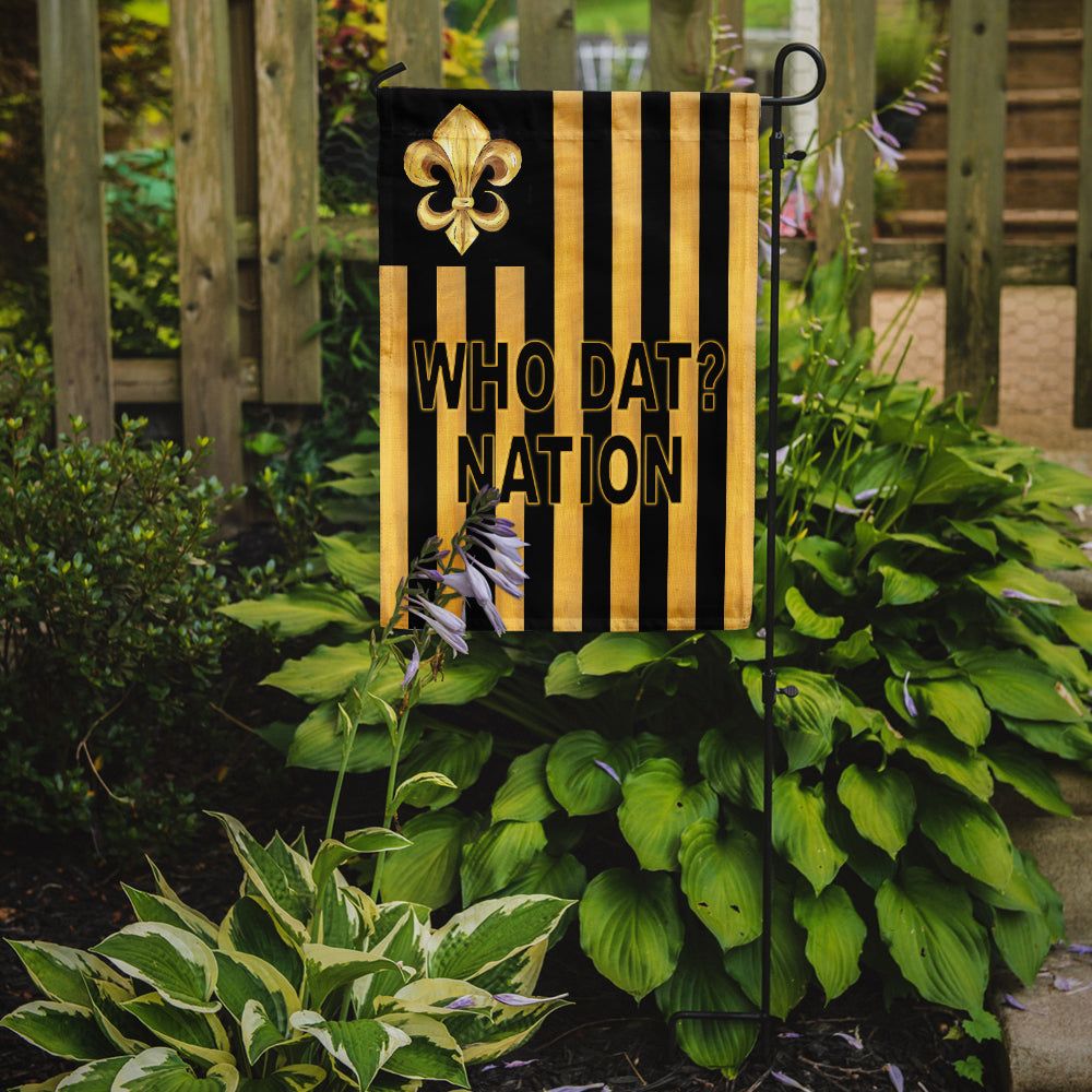 Black and Gold Fleur de lis Nation Flag Garden Size.