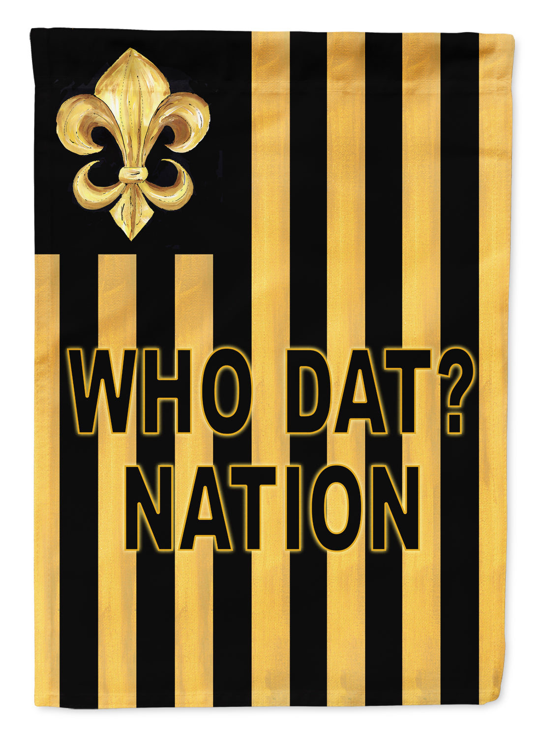 Black and Gold Fleur de lis Nation Flag Garden Size.