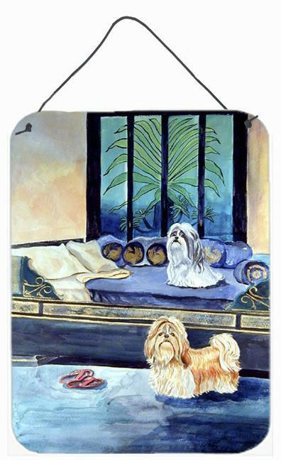 Shih Tzu Tan and Silver Aluminium Metal Wall or Door Hanging Prints by Caroline&#39;s Treasures