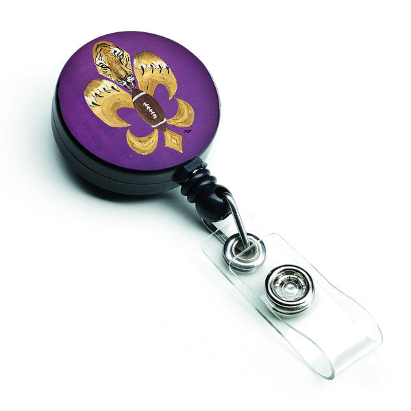 Tiger Football Fleur de lis  Retractable Badge Reel 8205-2BR  the-store.com.