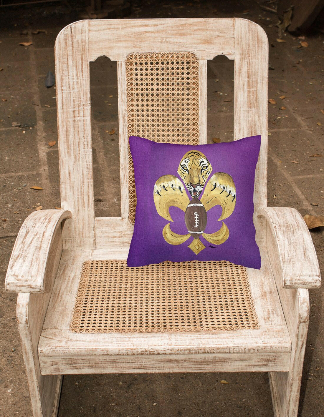 Tiger Football Fleur de lis Decorative   Canvas Fabric Pillow 8205 - the-store.com