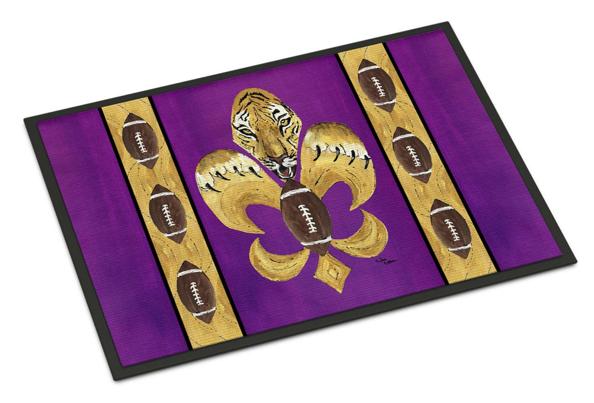 Tiger Football Fleur de lis  Indoor or Outdoor Mat 24x36 8205 Doormat - the-store.com