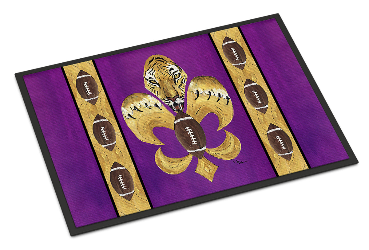 Tiger Football Fleur de lis Indoor or Outdoor Mat 18x27 8205 Doormat - the-store.com