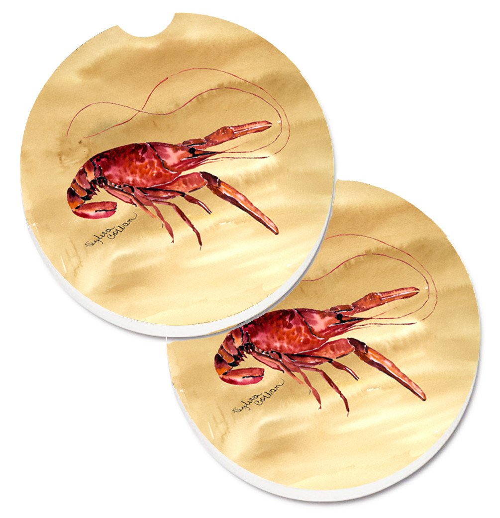 Crawfish Set of 2 Cup Holder Car Coasters 8230CARC by Caroline&#39;s Treasures