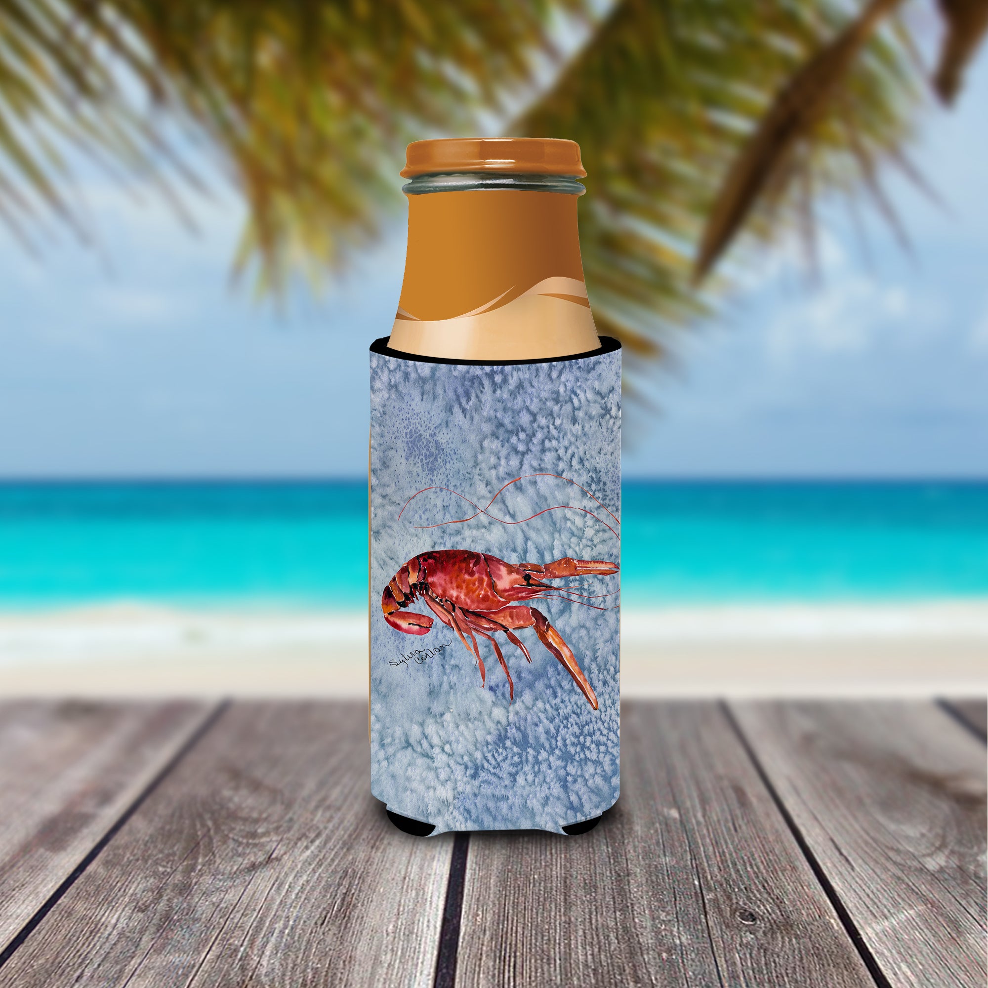 Crawfish Cool Water Ultra Beverage Insulators for slim cans 8231MUK.