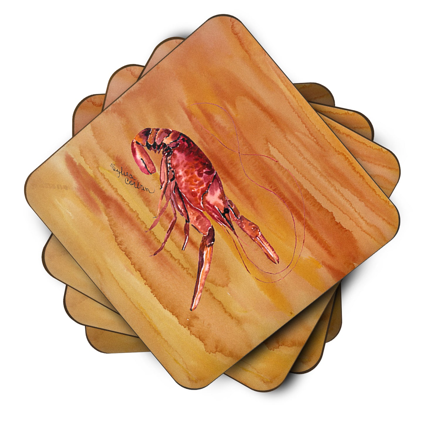 Set of 4 Crawfish Foam Coasters - the-store.com