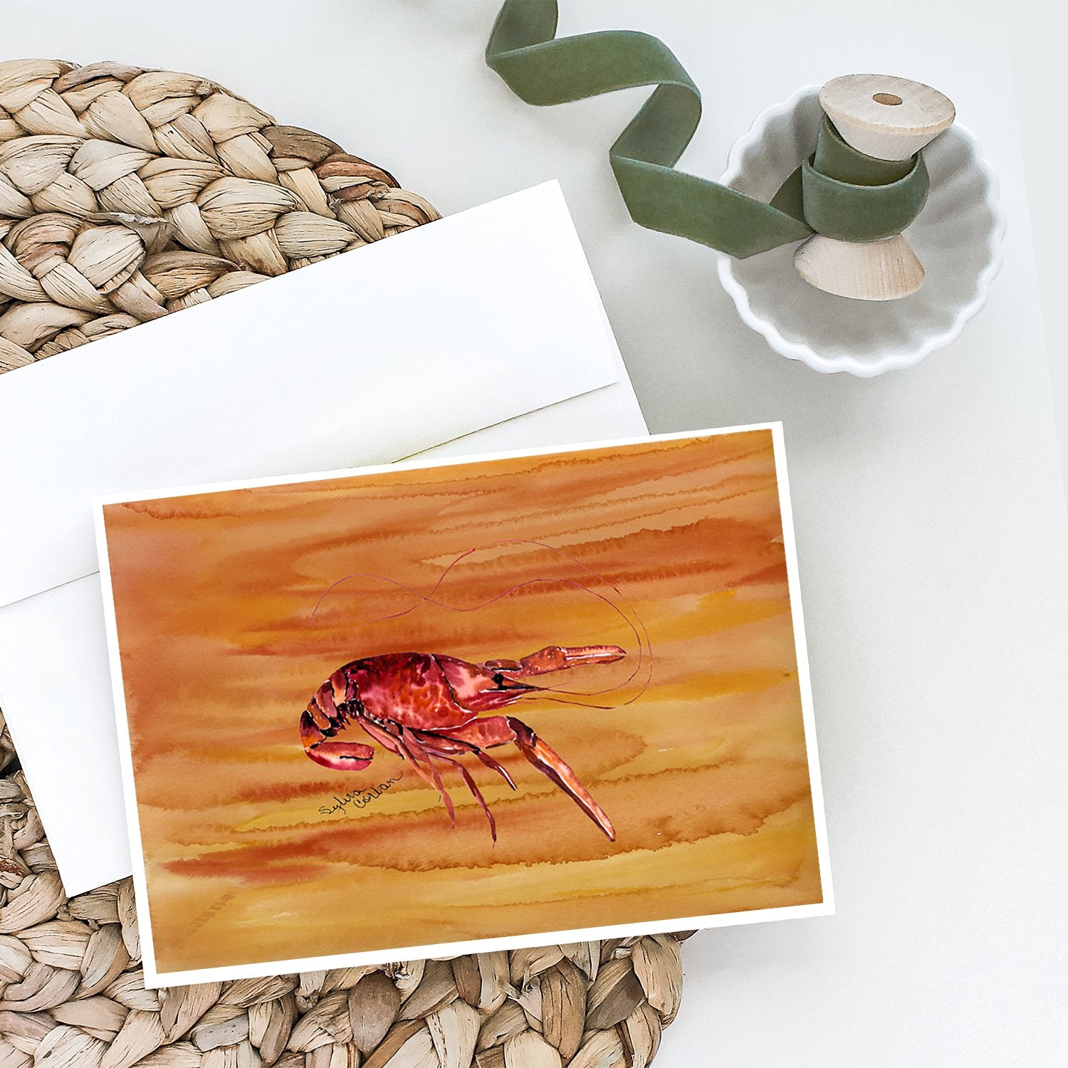 Buy this Crawfish Hot and Spicy Greeting Cards and Envelopes Pack of 8