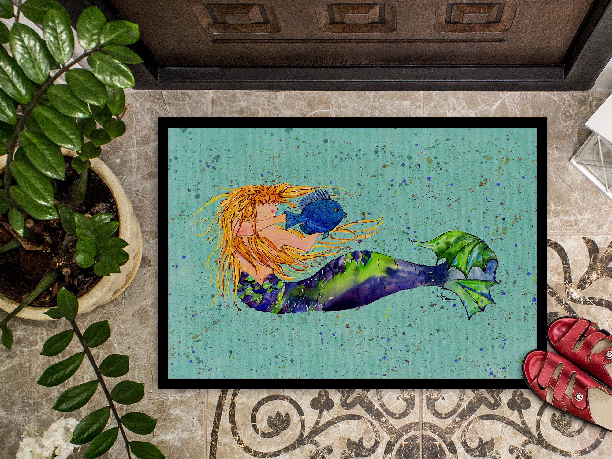 Mermaid Indoor or Outdoor Mat 18x27 8336 Doormat - the-store.com