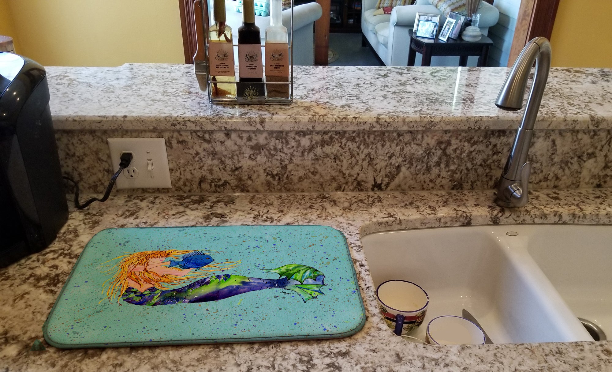 Mermaid Dish Drying Mat 8336DDM  the-store.com.