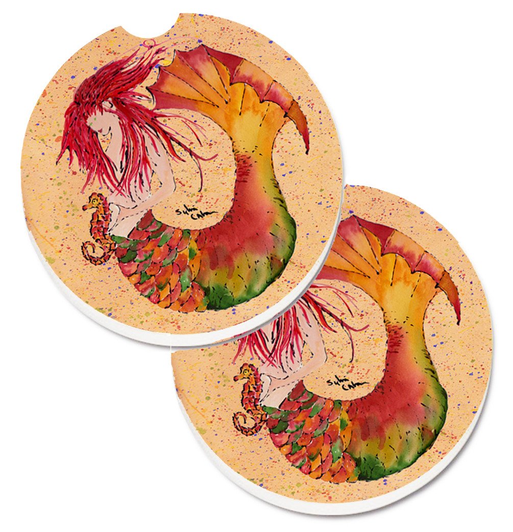 Mermaid Set of 2 Cup Holder Car Coasters 8339CARC by Caroline's Treasures