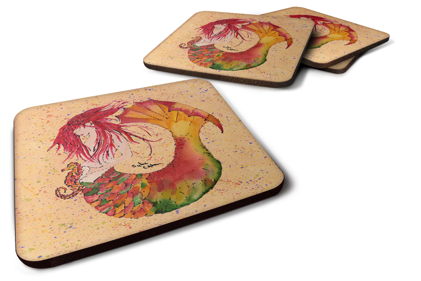 Set of 4 Mermaid Foam Coasters - the-store.com