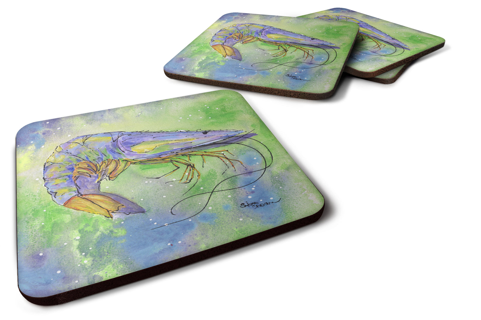 Set of 4 Shrimp Foam Coasters - the-store.com