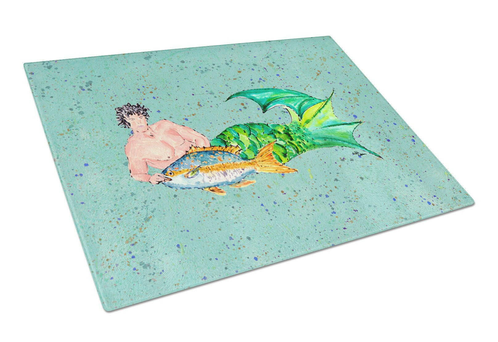 Merman  Glass Cutting Board Large by Caroline's Treasures