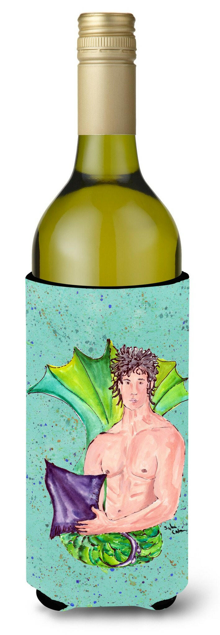 Black Headed Merman Wine Bottle Beverage Insulator Beverage Insulator Hugger by Caroline's Treasures