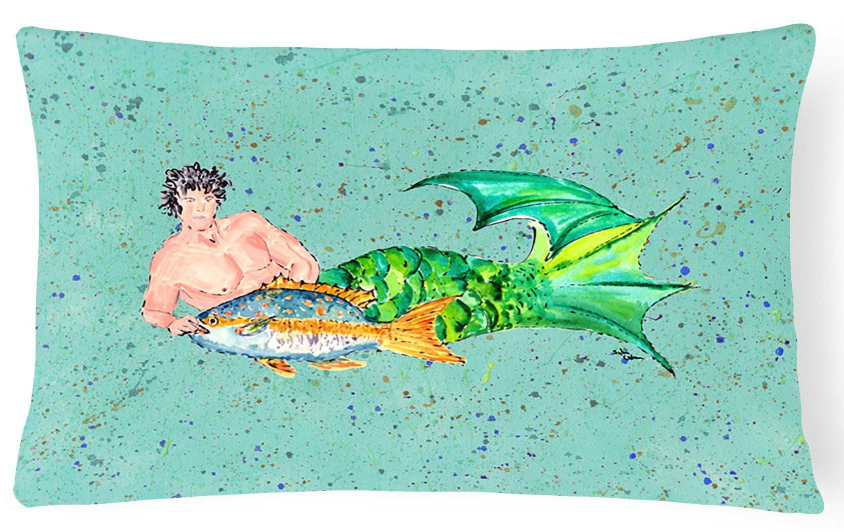 Merman   Canvas Fabric Decorative Pillow by Caroline's Treasures