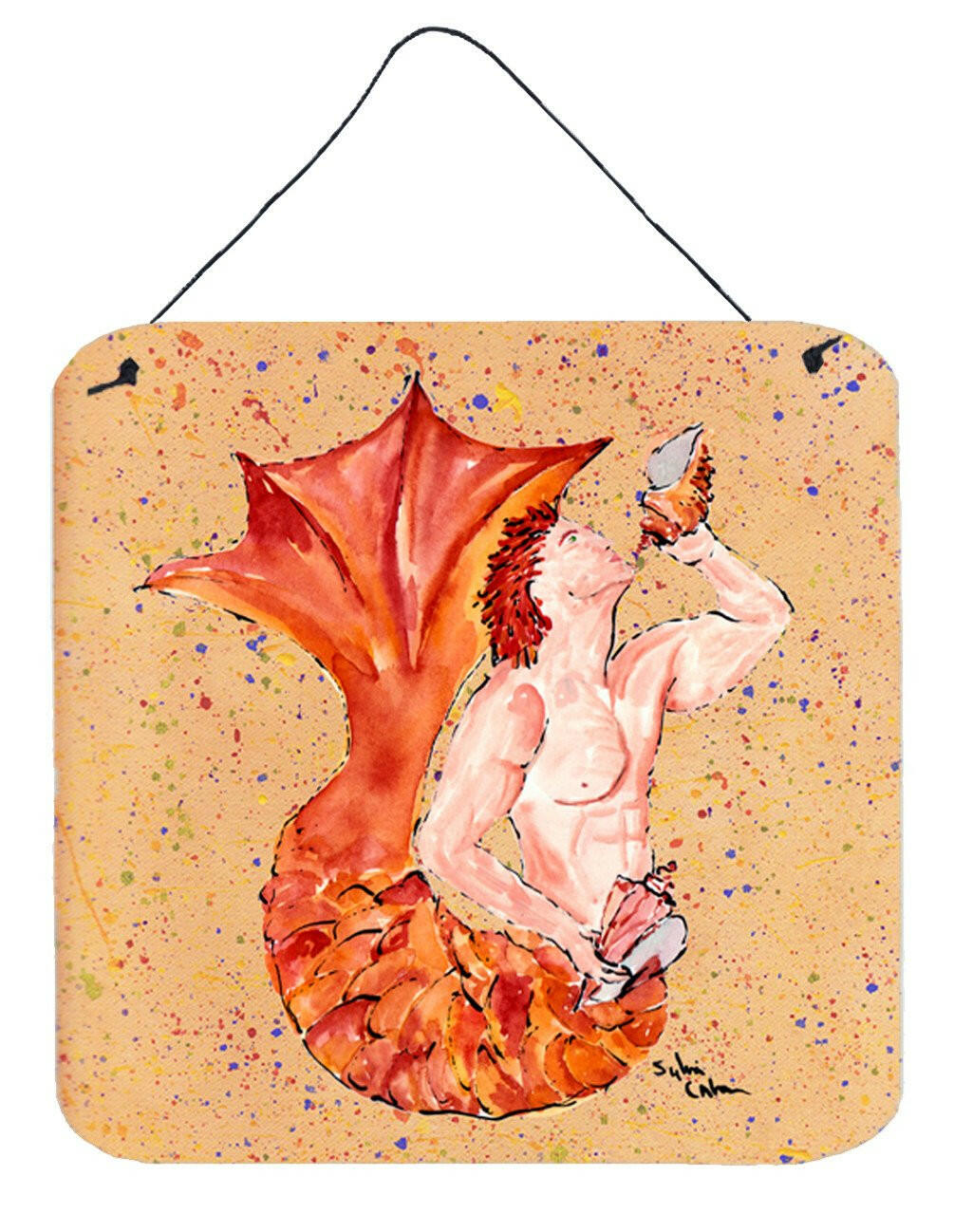 Merman Aluminium Metal Wall or Door Hanging Prints by Caroline's Treasures