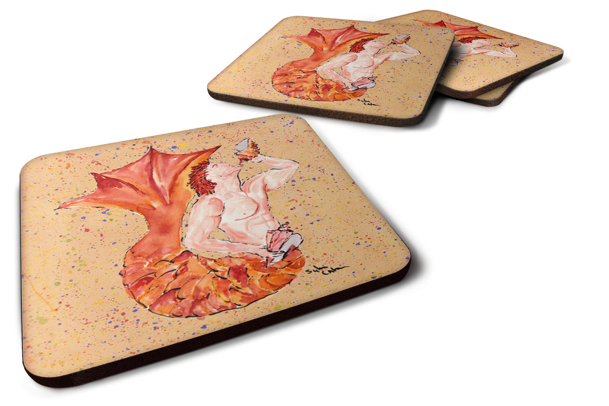 Set of 4 Merman Foam Coasters - the-store.com