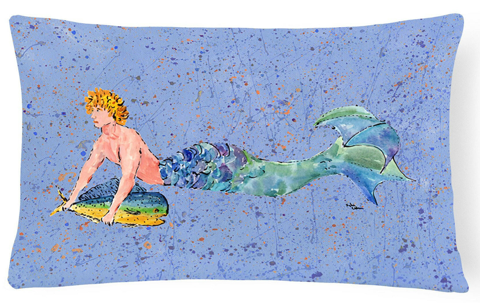 Merman   Canvas Fabric Decorative Pillow by Caroline's Treasures