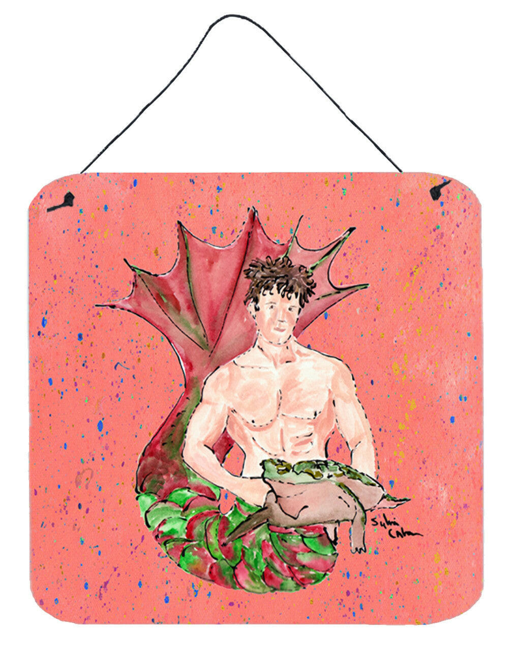 Merman Aluminium Metal Wall or Door Hanging Prints by Caroline's Treasures