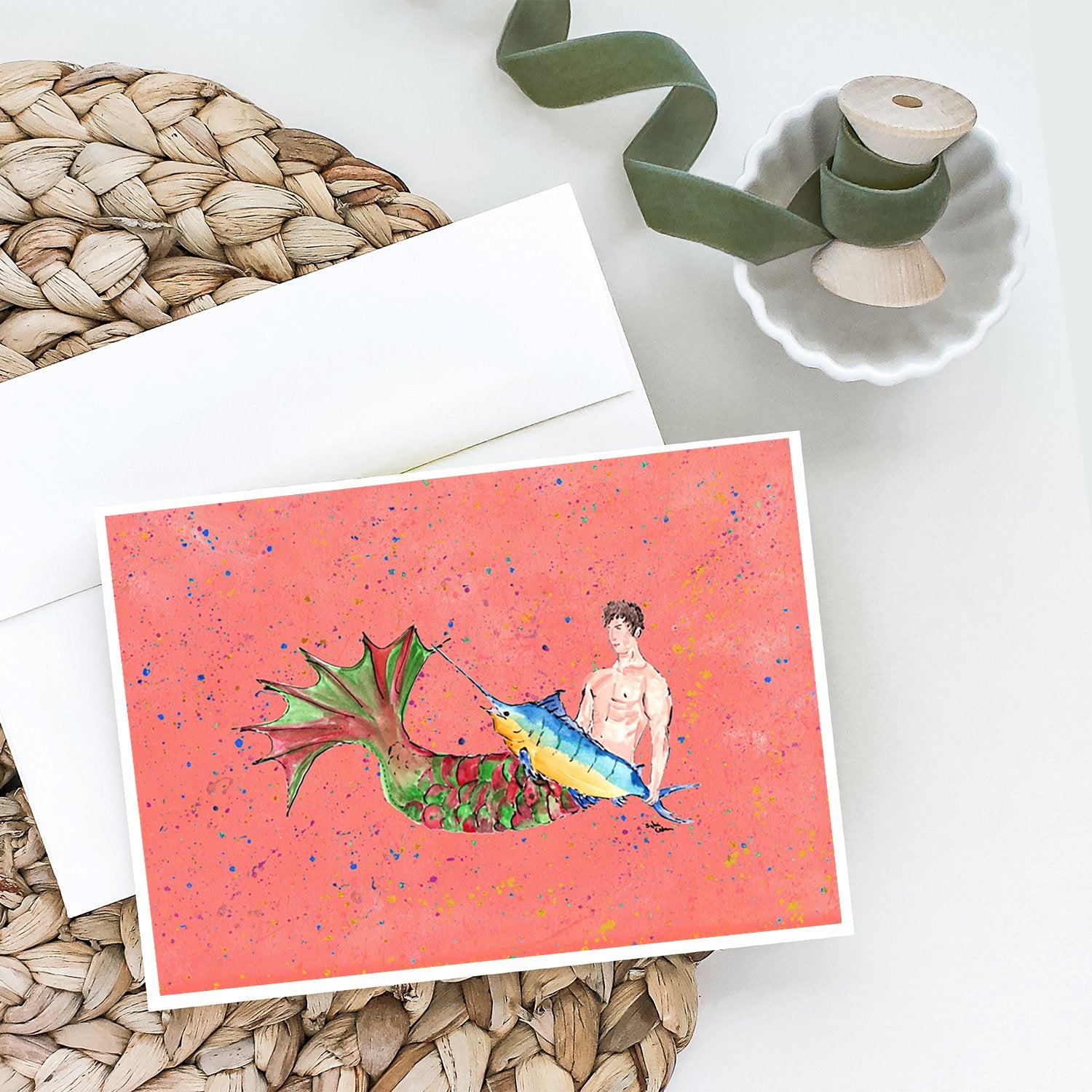 Buy this Brunette Merman Greeting Cards and Envelopes Pack of 8