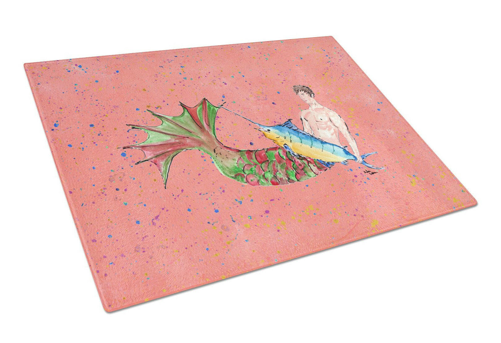 Merman  Glass Cutting Board Large by Caroline's Treasures