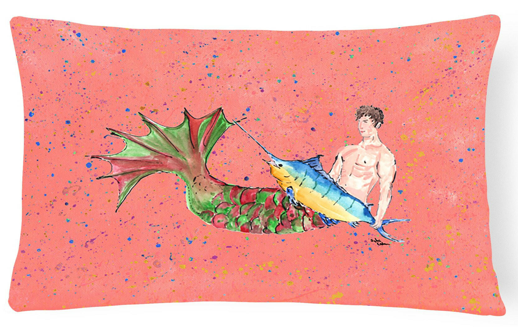 Merman   Canvas Fabric Decorative Pillow by Caroline's Treasures