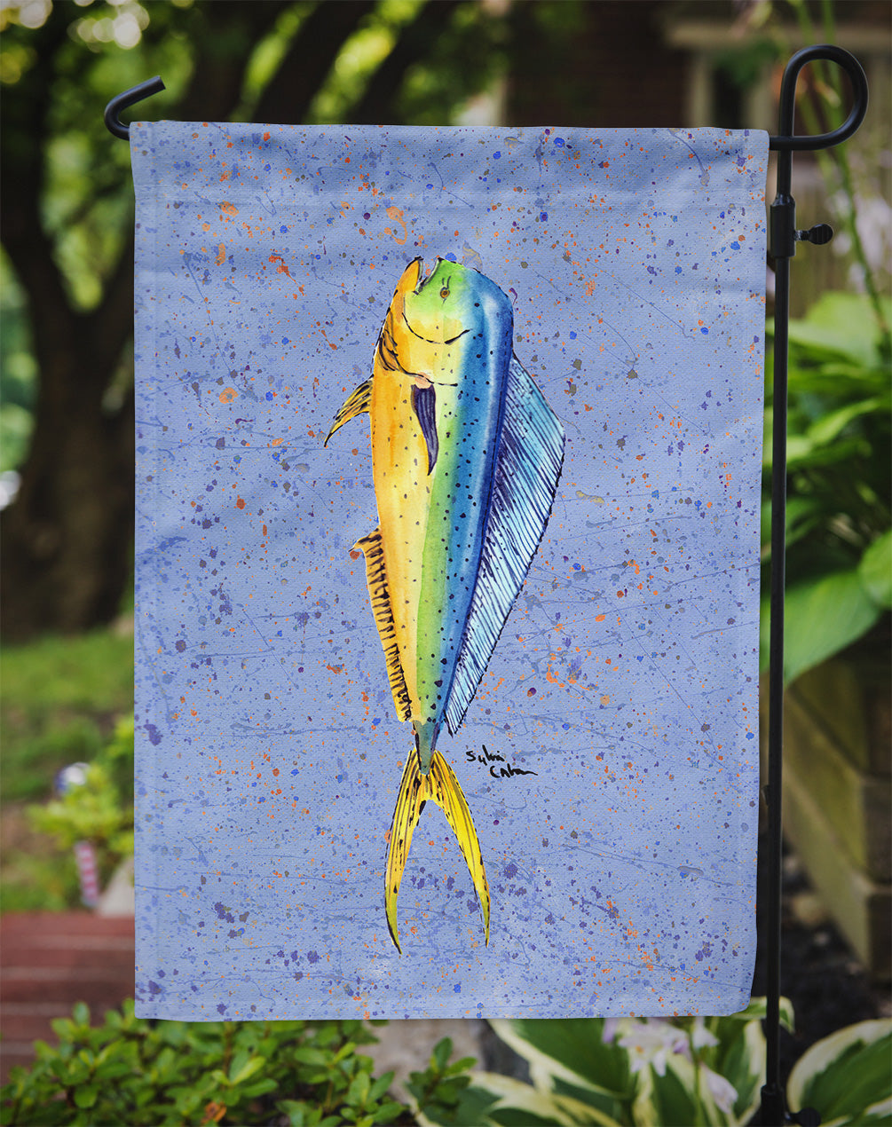 Fish Dolphin Flag Garden Size.