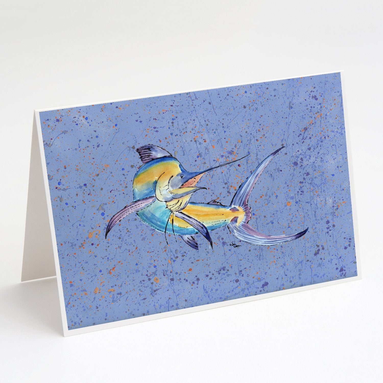 Buy this Blue Marlin Fish Greeting Cards and Envelopes Pack of 8