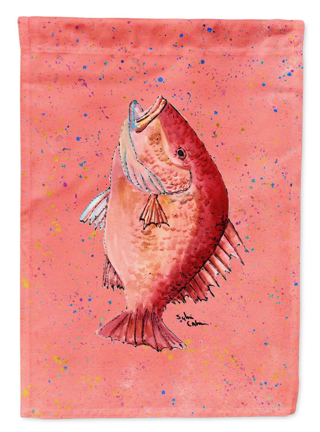 Fish Strawberry Snapper Flag Garden Size.