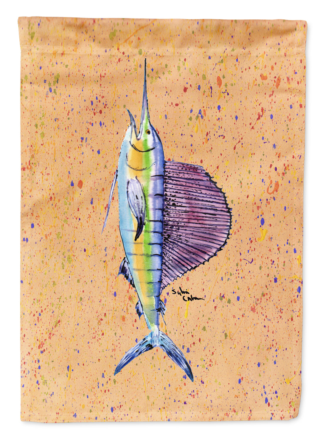 Fish Sailfish Flag Canvas House Size  the-store.com.