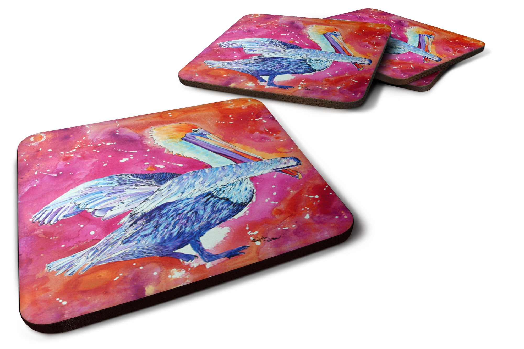 Set of 4 Bird - Pelican Foam Coasters - the-store.com