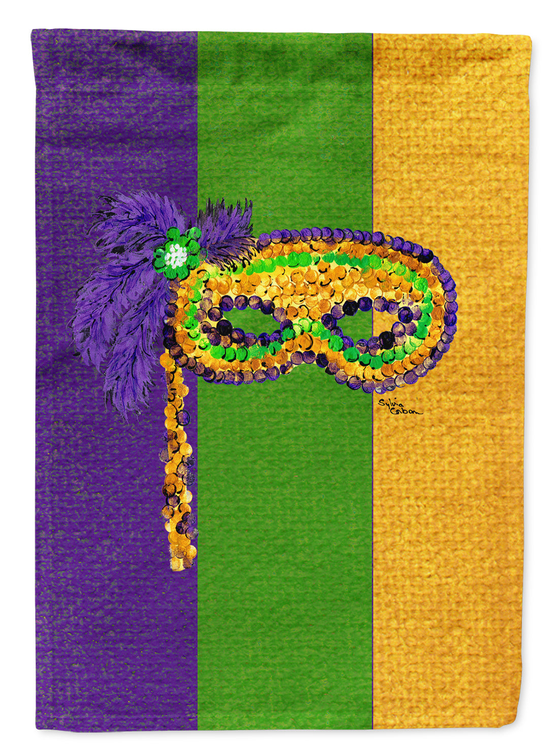 Mardi Gras Mask Flag Canvas House Size  the-store.com.