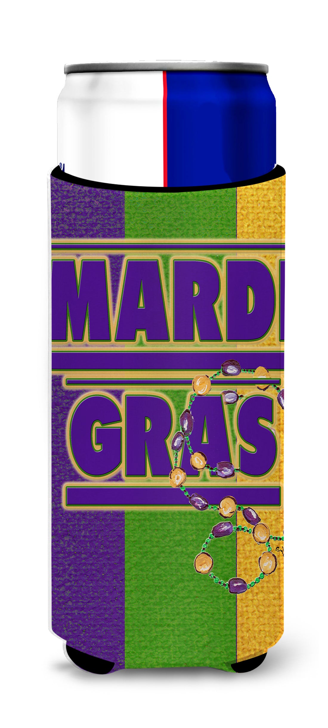 Mardi Gras Ultra Beverage Insulators for slim cans 8363MUK.