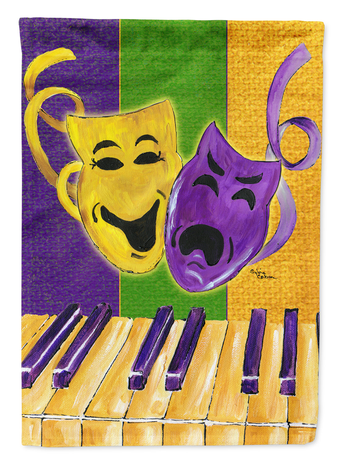 Mardi Gras Flag Canvas House Size  the-store.com.