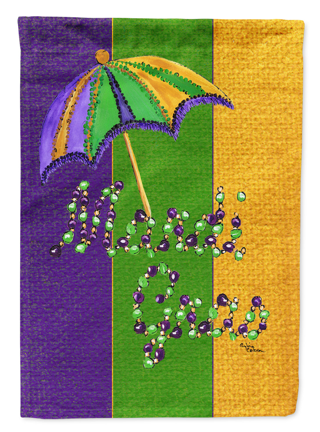 Mardi Gras Flag Canvas House Size  the-store.com.