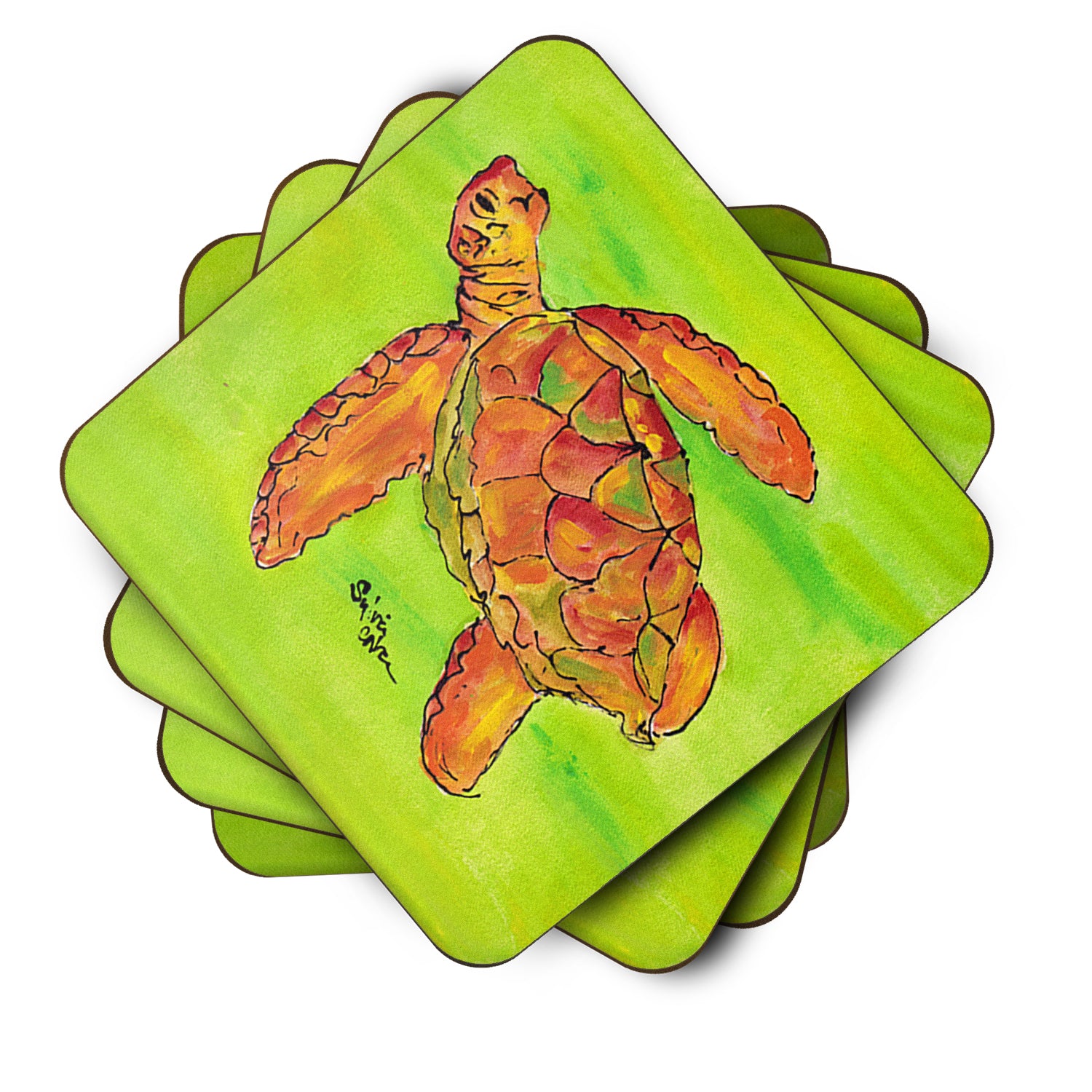 Set of 4 Turtle Foam Coasters - the-store.com