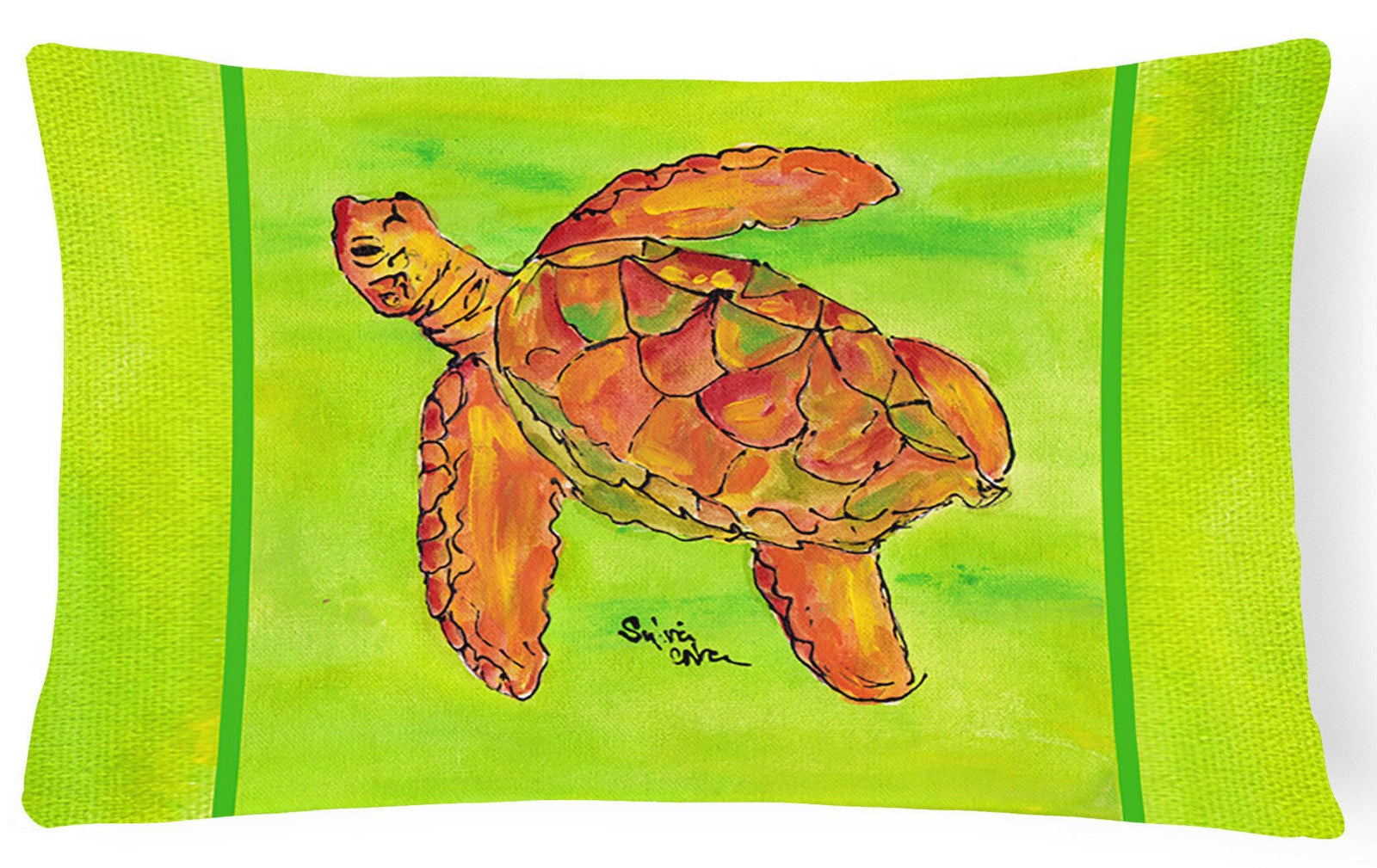 Turtle   Canvas Fabric Decorative Pillow by Caroline's Treasures