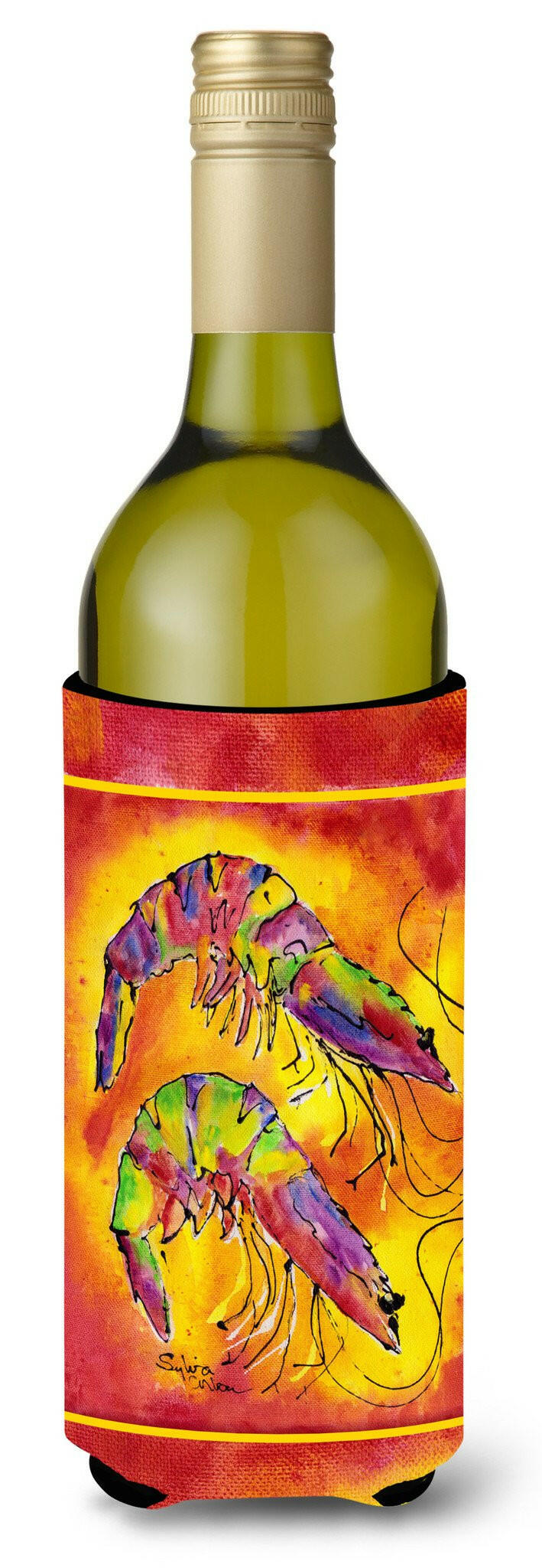 Shrimp Wine Bottle Beverage Insulator Beverage Insulator Hugger 8378LITERK by Caroline's Treasures