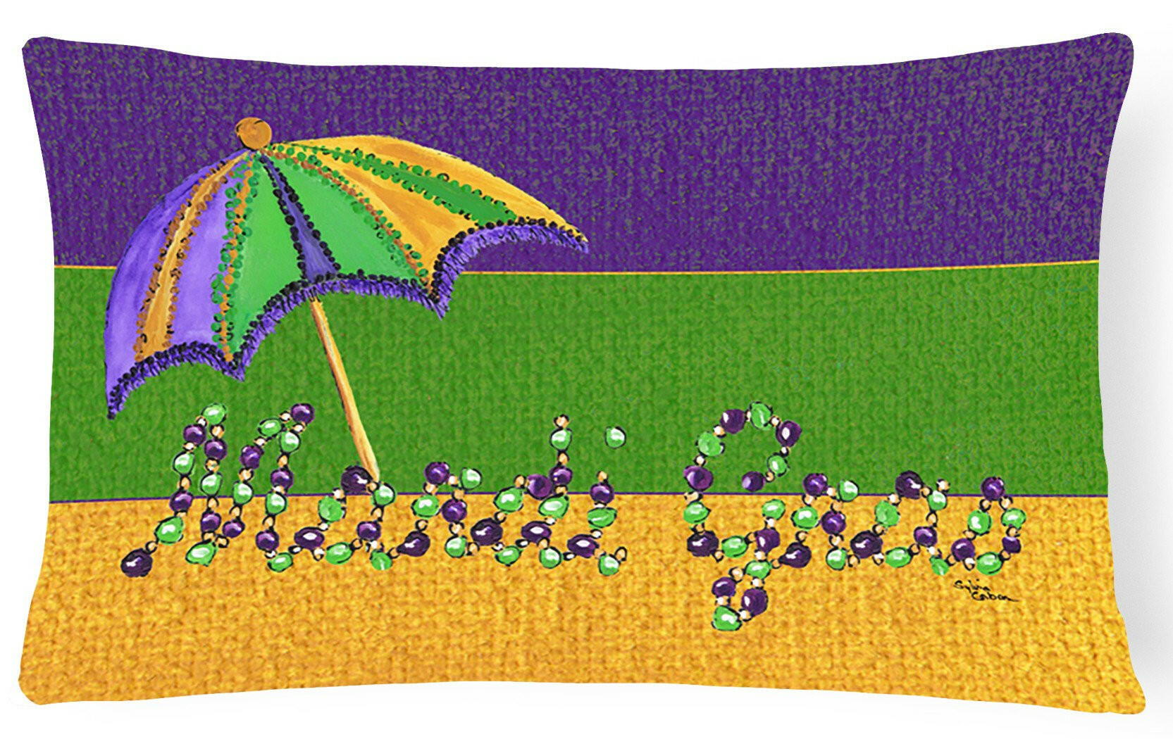 Mardi Gras   Canvas Fabric Decorative Pillow by Caroline's Treasures