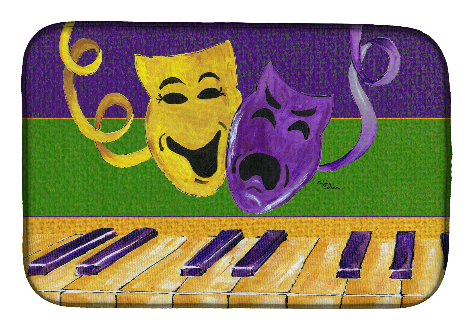 Mardi Gras Dish Drying Mat 8383DDM  the-store.com.