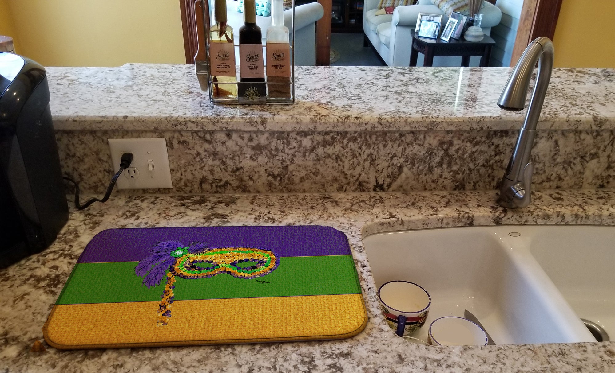 Mardi Gras Dish Drying Mat 8384DDM  the-store.com.