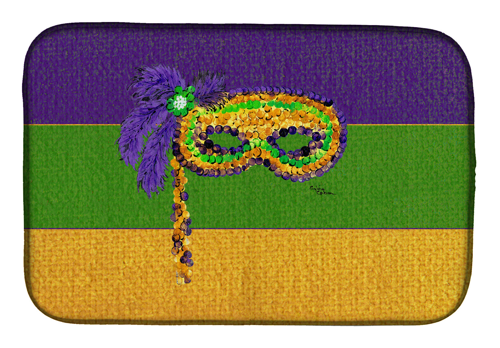 Mardi Gras Dish Drying Mat 8384DDM  the-store.com.