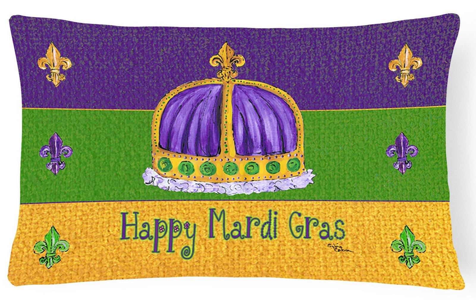 Mardi Gras   Canvas Fabric Decorative Pillow by Caroline's Treasures